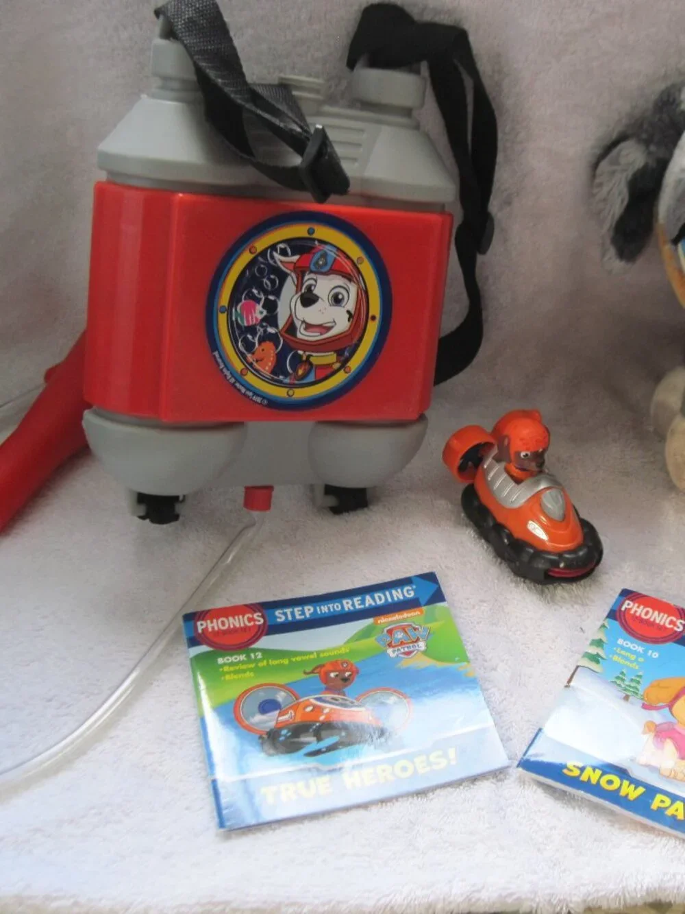 Paw Patrol Rescue Racer Zuma Hovercraft Tank Backpack Puppy NO Rescue Pet Plush!
